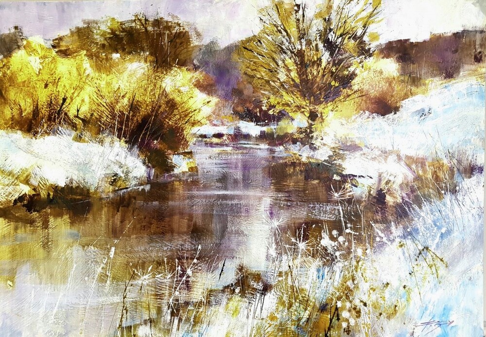 'Winter Riverbank' by artist Chris Forsey